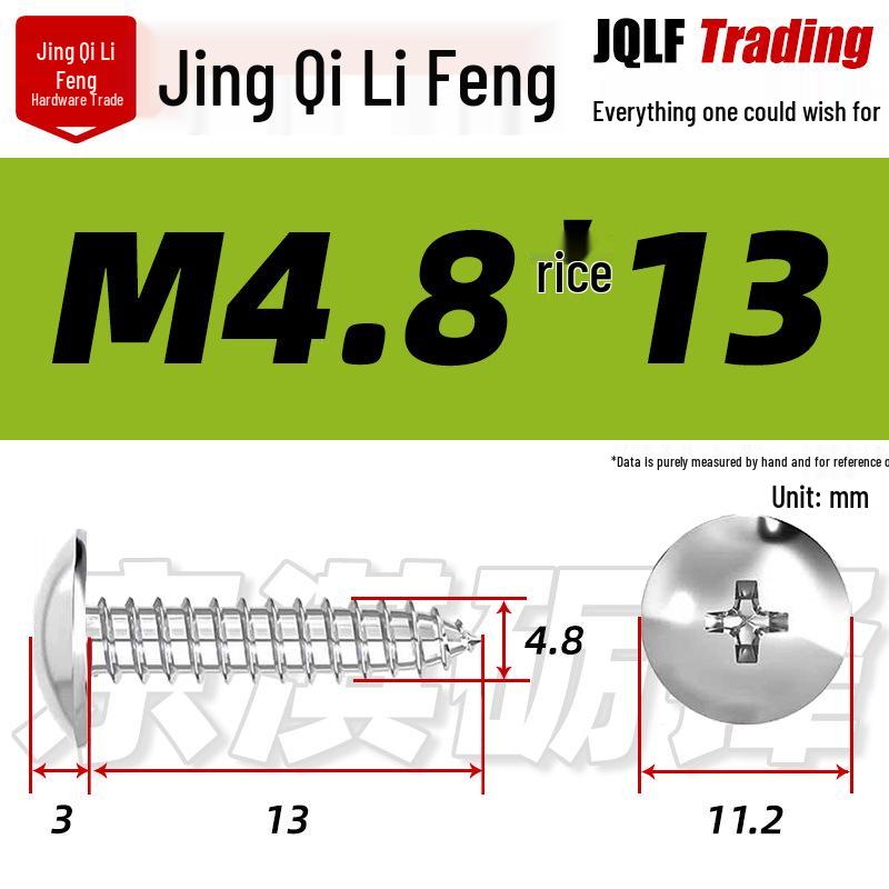 Flat Head Phillips Stainless Steel Self-Tapping Screw M3-M5 for Furniture and Wood.