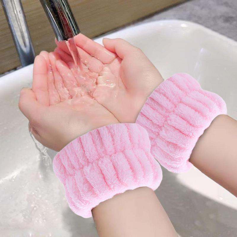 2pcs Wrist Spa Washband Washing Wristbands Wash Towel Band for Washing Face Absorbent Wristbands Womens All-match Wristband
