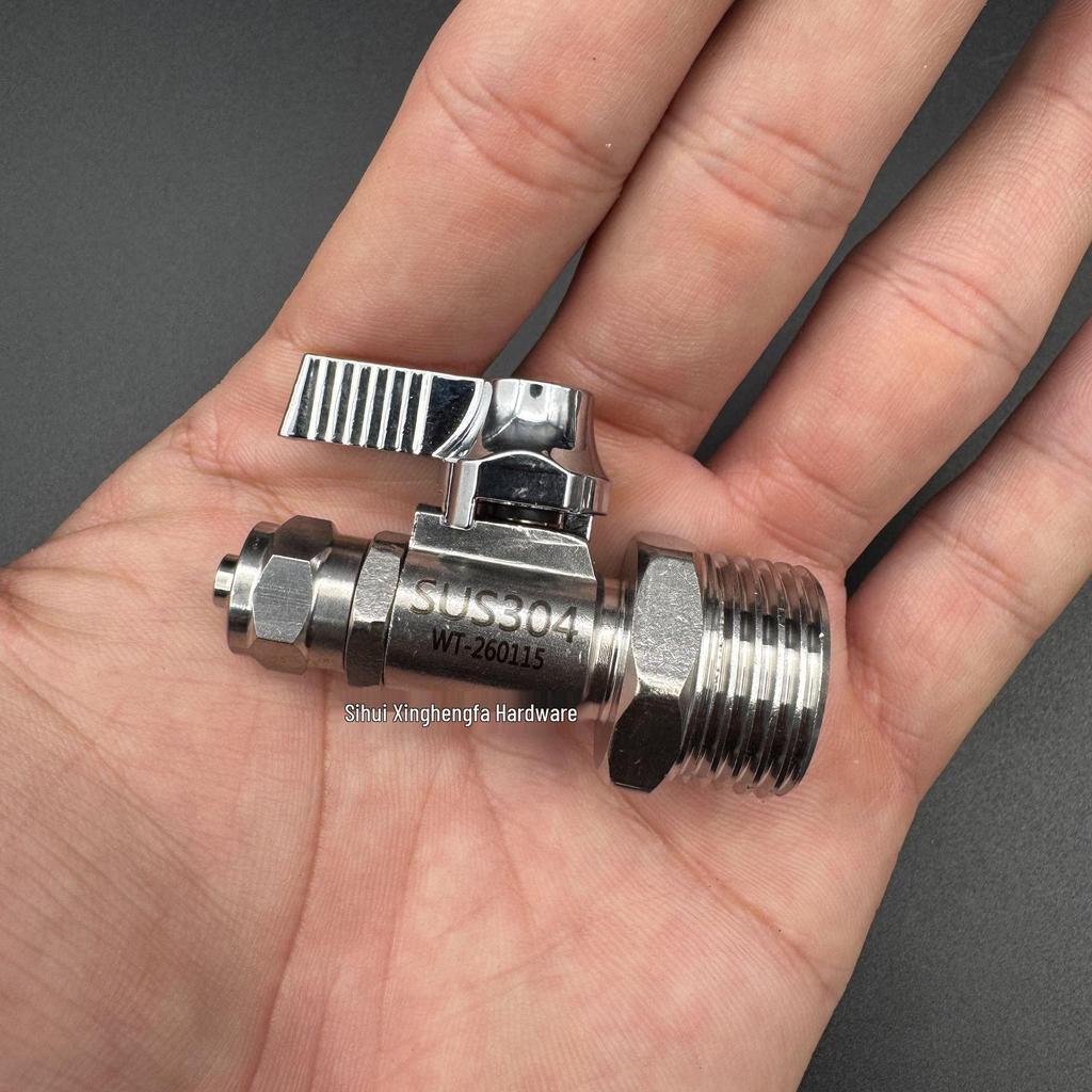Stainless Steel Water Purifier Valve 304, Straight Through, 2-Point/3-Point, 1/2, 3/8 Inch PE Pipe, Pure Water Inlet Faucet