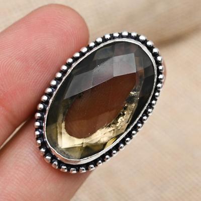 Thanksgiving Rauchtopas Edelstein 925 Sterling Silber Schmuck handgefertigter Ring