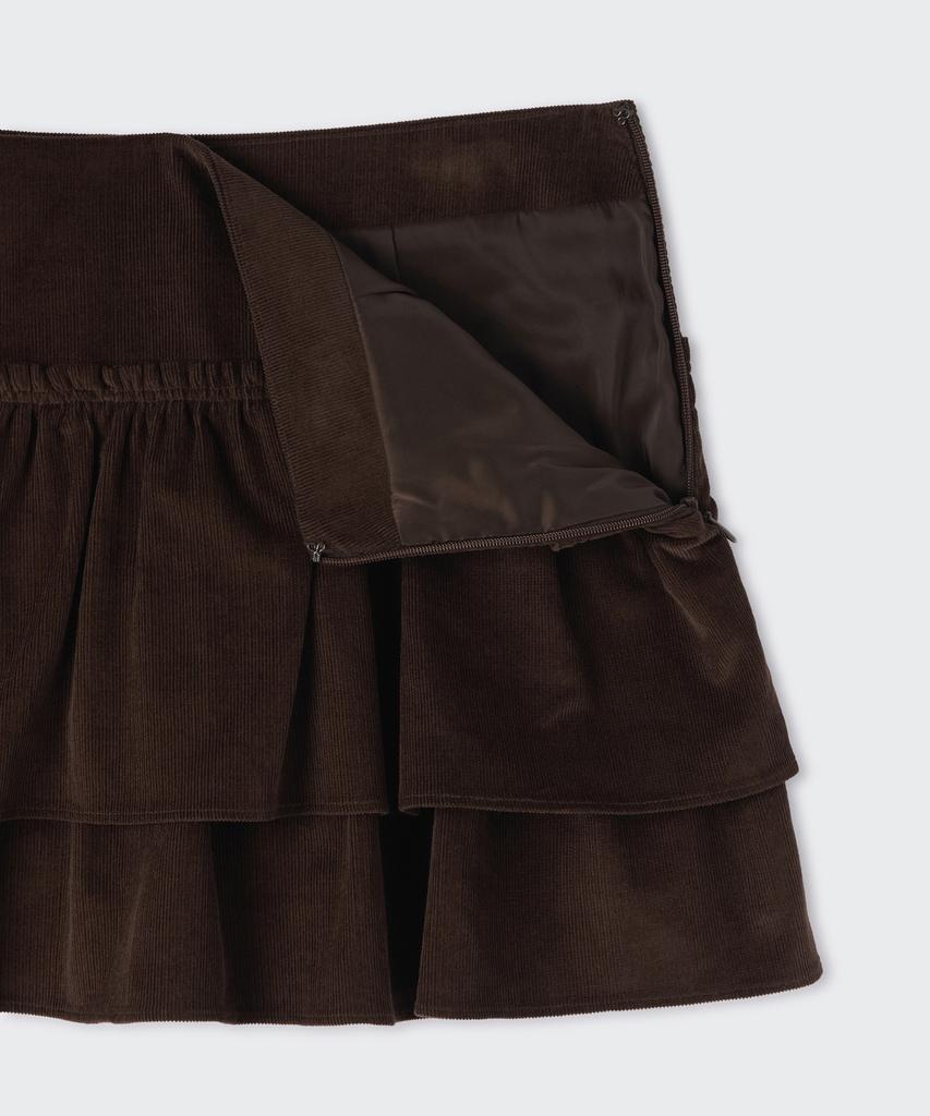 Musinsa Standard Woman 18W Corduroy Tiered Mini Skirt [Brown]