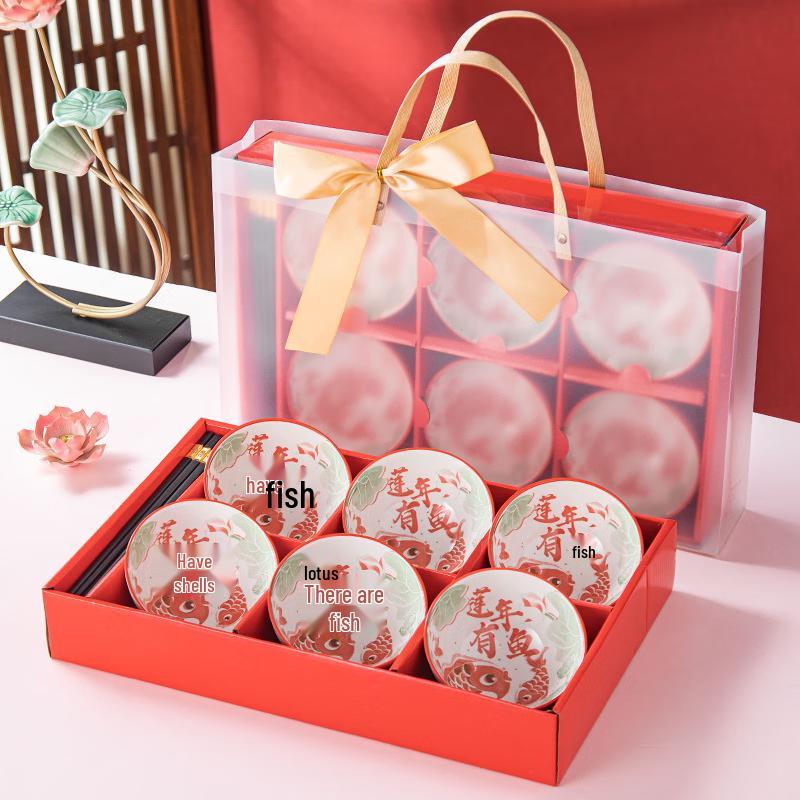 

Zipooya 6-Piece Lotus Fish Ceramic Dinnerware Set