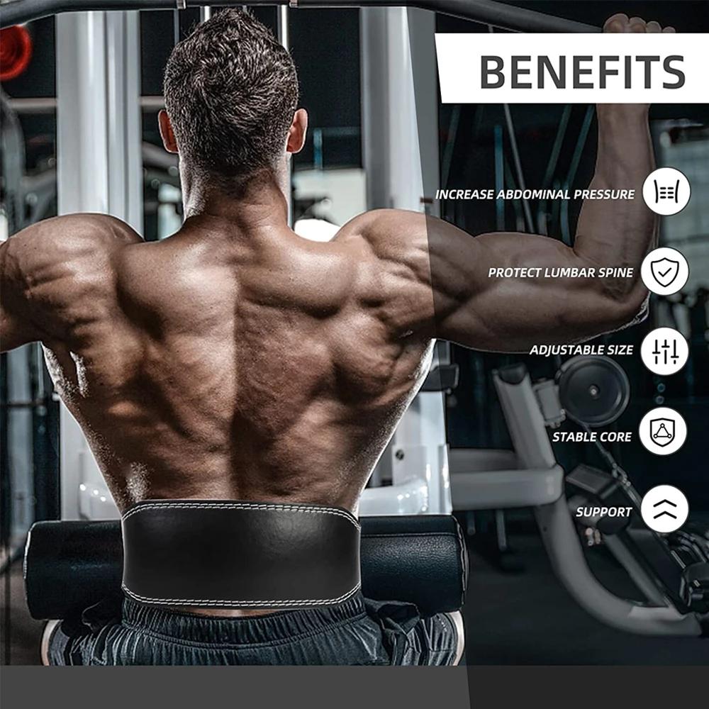 Durable And Safe Leather Fitness Weight Lifting Belt For Women&Men With Padded Lumbar Support For Power Lifting Workout & Squats Exercise