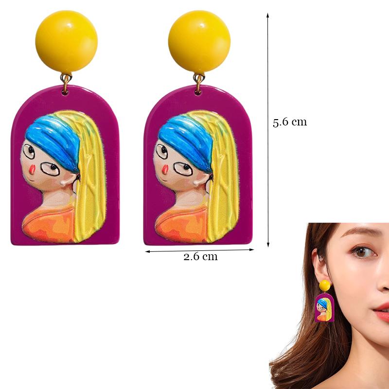 Top Sale Fashion Colourful Dangle Earrings for Women Accessories Stud Earring Pendientes New In Resin Earings