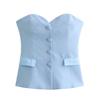 Women's Kaslead Fashion Style Silk Satin Texture Tube Top