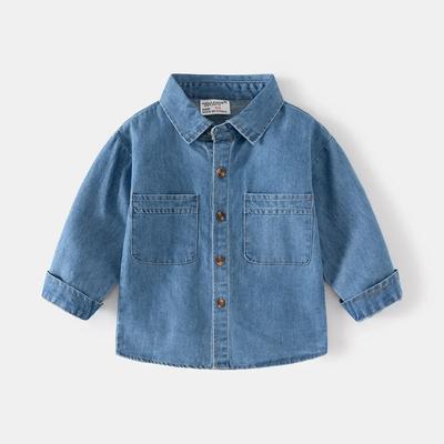 Spring Autumn Kids Casual Denim Clothes Children Toddler Academy Style Long Sleeve Shirt Boys Clothing