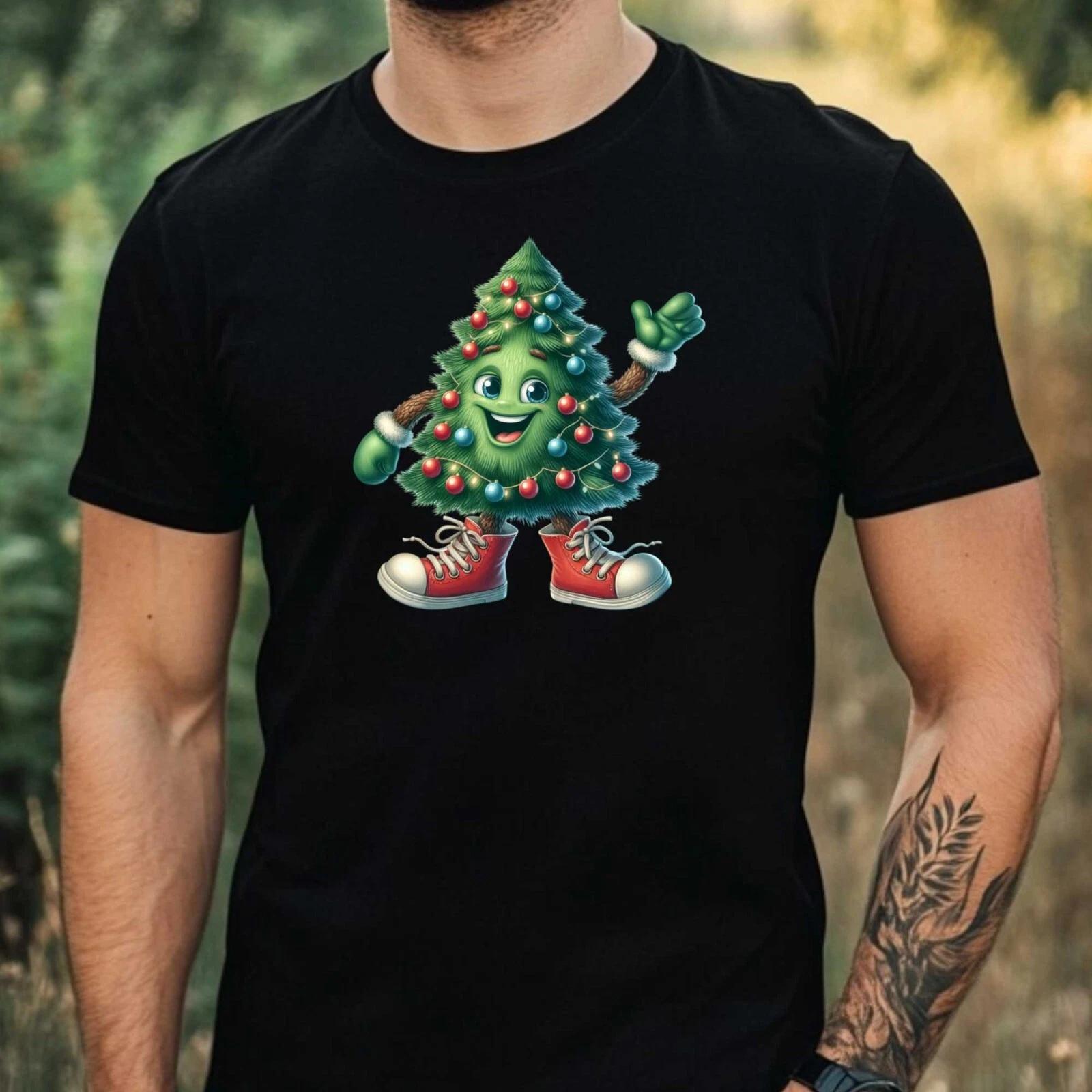 T-Shirt Herren Lustiges Weihnachtsbaum Motiv Baumwolle Größe XS bis 5XL M