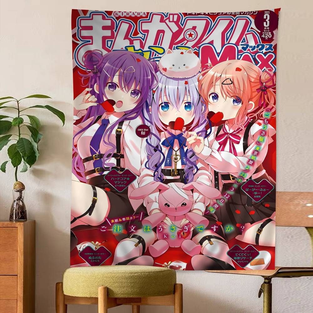 Is The Order A Rabbit Anime Hippie Wall Hanging Tapestries For Living Room Home Dorm Decor Kawaii Room Decor