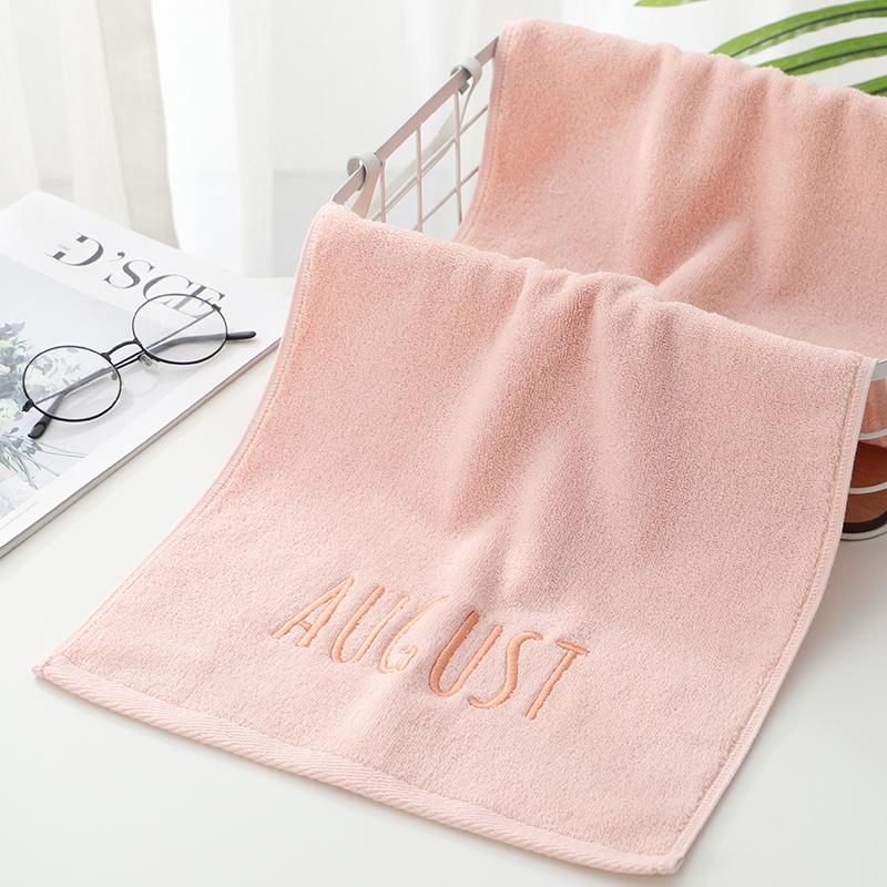 Embriodered Letters Face Towel Pure Cotton Soft Rectangle Towels Good Absorption Simple Creative Kids Adults for Home Bathroom