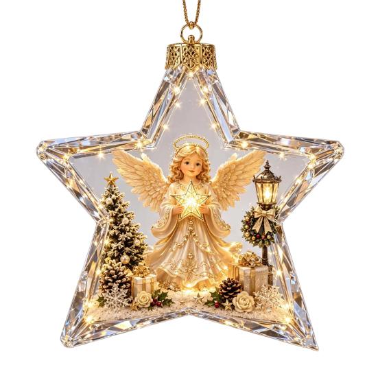 Innen Außen Festliche Dekoration Beleuchtete Weihnachtssterne Ornamente für Weihnachtsbaum Dekoration, Acryl Bruchfest Hängend mit Schneemann Design