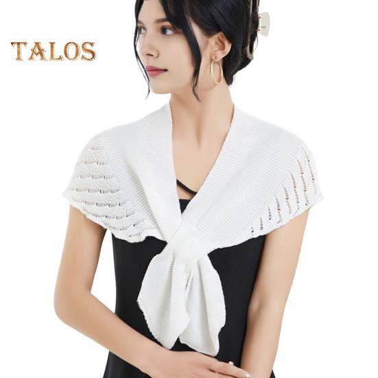 

Женская шаль, ажурная вязка, удобная теплая шаль, однотонная, со шнуровкой, легкая, накидка на плечо, аксессуары для костюма белый