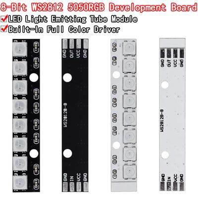10pcs 8 Channel WS2812 WS2812B WS 2811 5050 RGB LED Lamp Panel Module 5V 8-Bit Rainbow LED Precise
