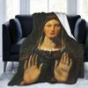 Virgin Mary Blanket Our Lady of Guadalupe Flannel Blanket Warm Gifts for Mom Cozy Fuzzy Throw Sofa Couch Bedding Living Room