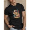 European Sizes Men'S Summer T-Shirt Featuring a Capybara with Headphones Playing a Video Game.