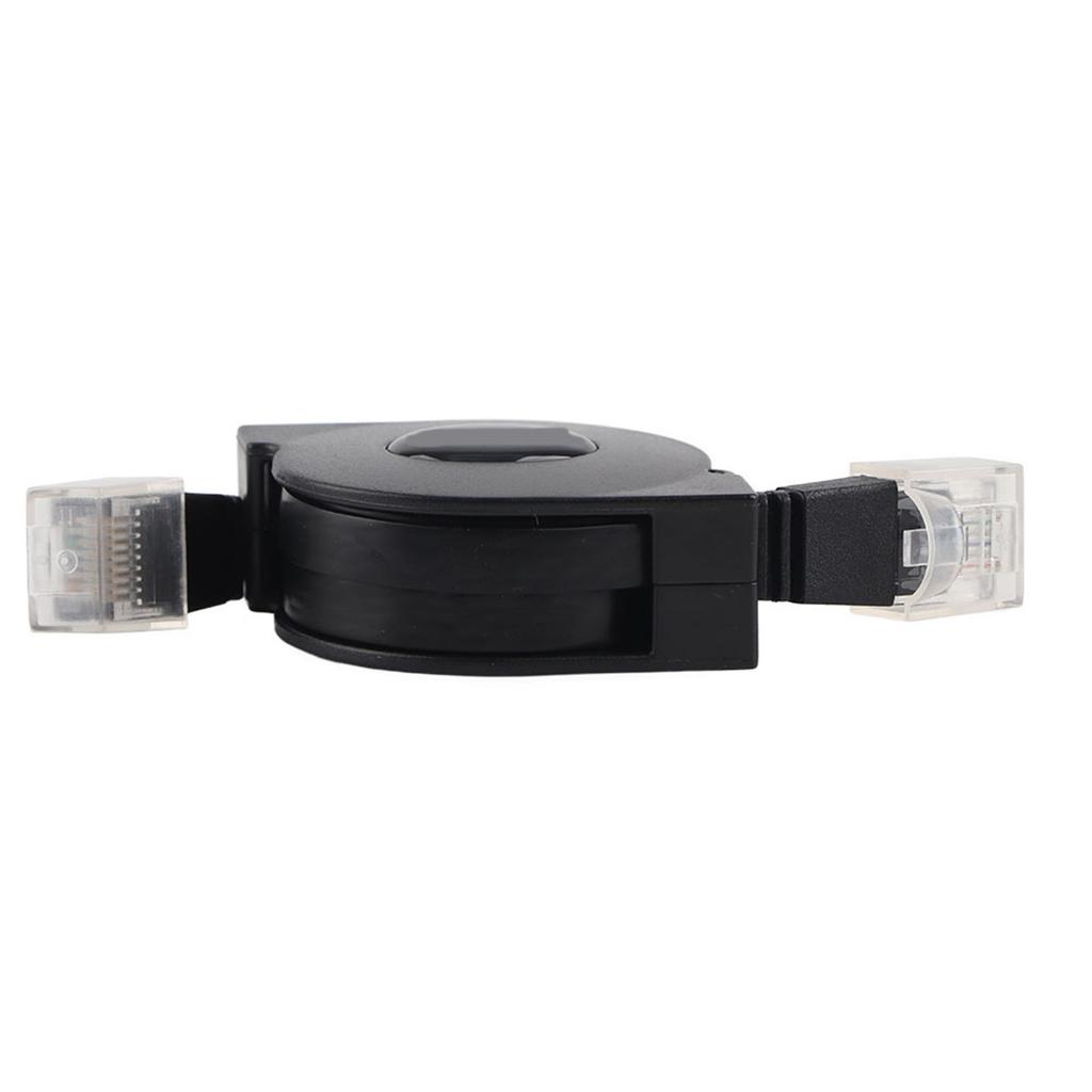 1pc New 1m 2m Adjustable Retractable CAT6 RJ45 Lan Network Cable Cord Black