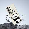 Für Samsung Galaxy S25 Ultra Hülle Panda Muster Druck Gerade Kante TPU Handy Rückseite