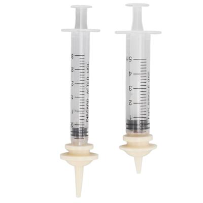Pet Medicine Feeder Dog Syringe Dispenser with Concave Convex Handle and Scale for Small Animal S (3ml+5ml)