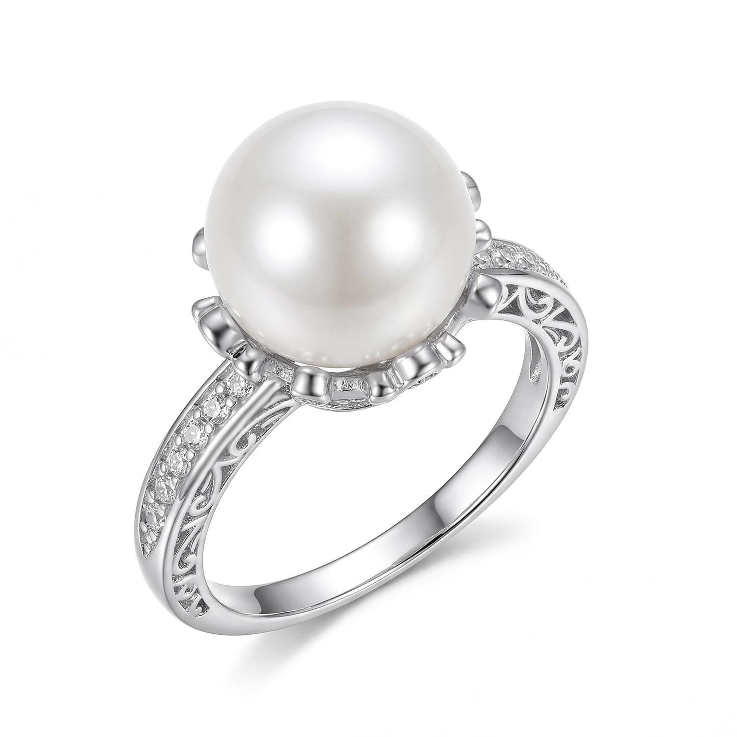 

Exquisite Imitation Pearls CZ Rings for Women Light Luxury Cubic Zirconia Rings Fashion Aesthetic Wedding Party Jewelry Gifts 6