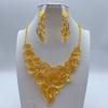 Gold Tone 24k Gold Color Jewelry Luxury Bridal Jewelry Sets  for Women