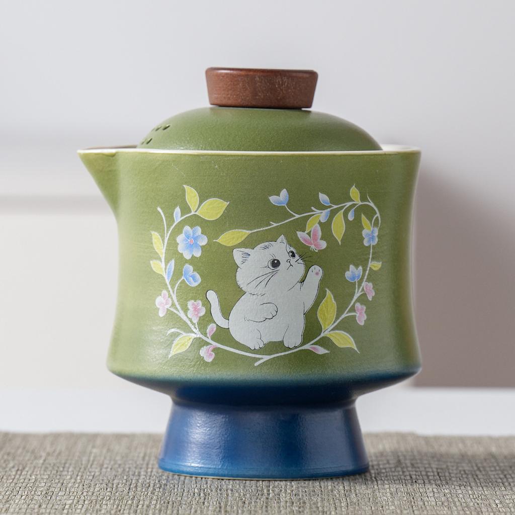 Merchandise Forbidden City Cover Bowl Kung Fu Tea Set Household High Foot Small Tea Bowl Literati Travel Tea Set Business Gift Set