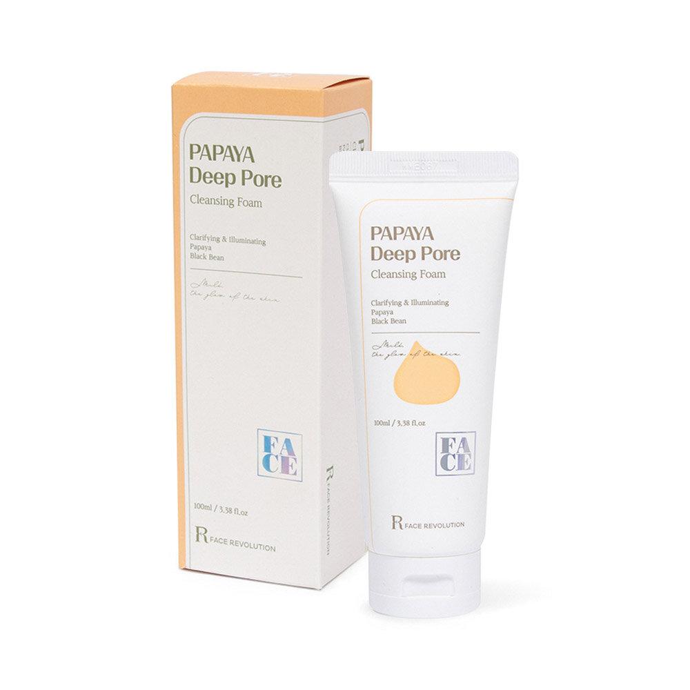 FACE REVOLUTION Papaya Deep Pore Vegan Cleansing Foam 100ml