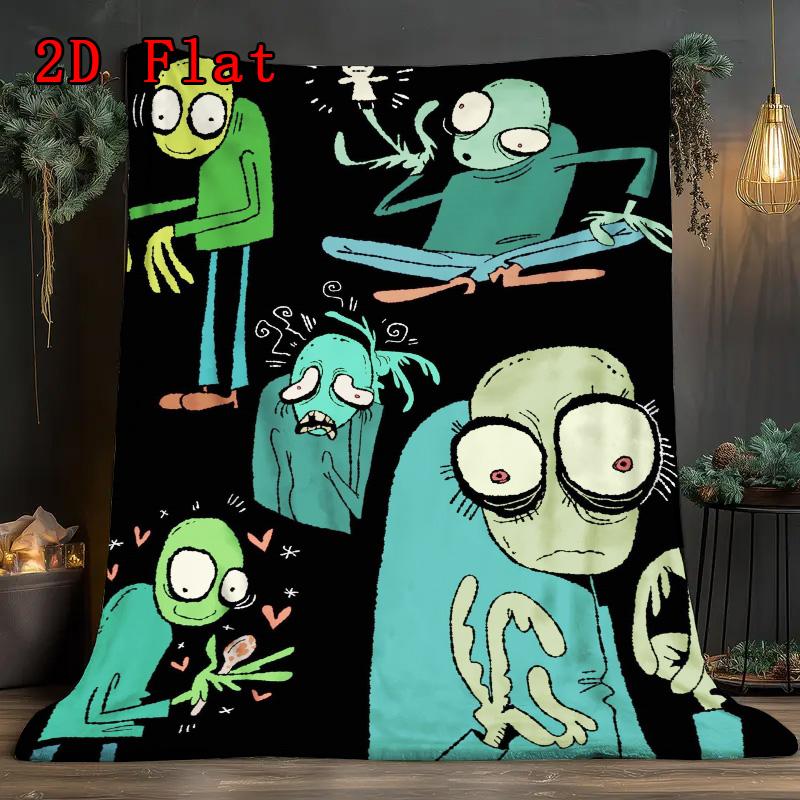 Salad Fingers 2D Flat Pattern Flannel Blanket High quality All Seasons Warmth and Comfort Perfect for Christmas Gifts.MMT0918350