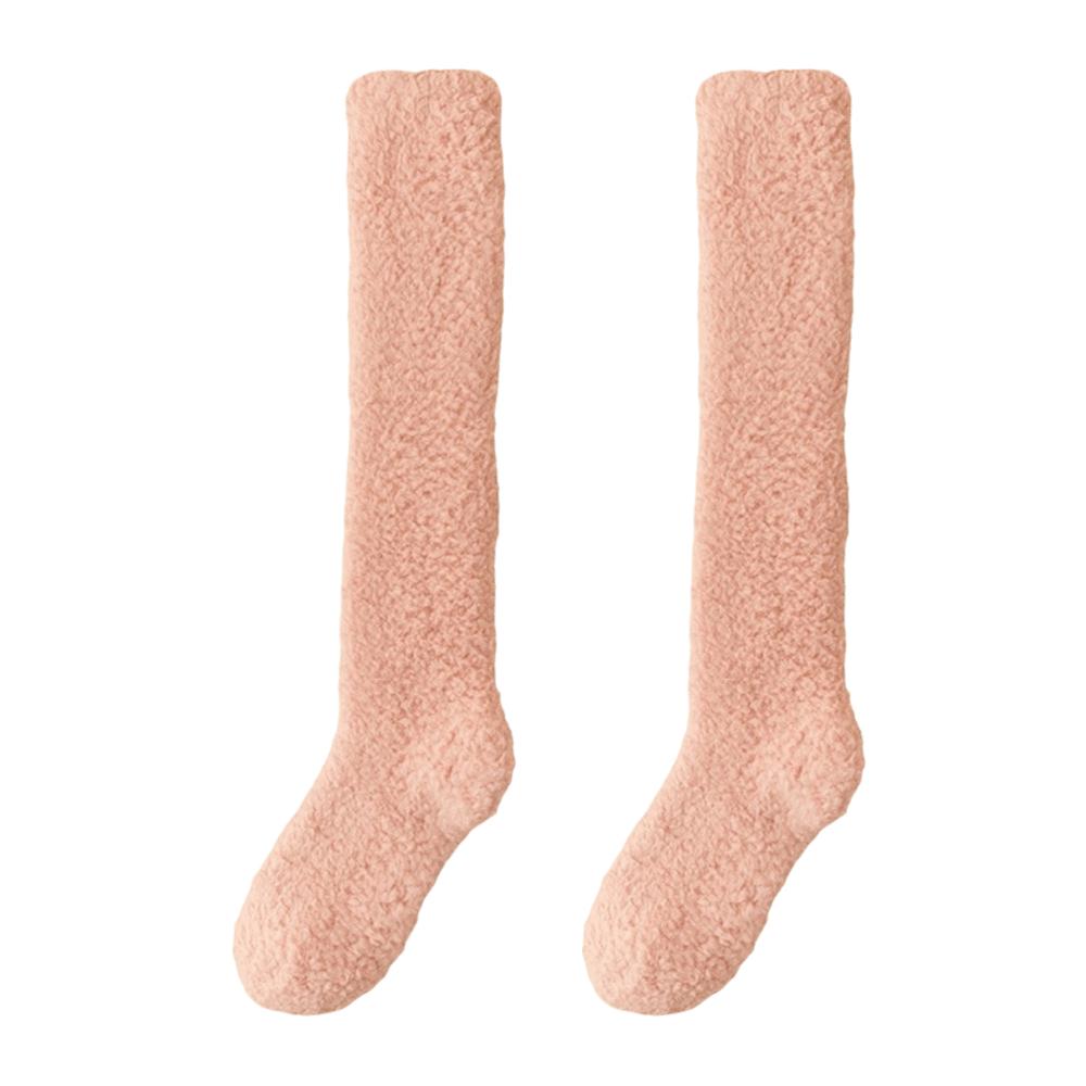 Coral Fleece Knee High Socks Thickened Coral Fleece Socks New Fuzzy Long Socks Home Lounging