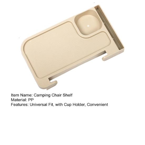 Campingstol Hylle med koppholder Køyeseng Nattbord Utendørs Snack Organizer Hvilestol Sidebrett Campingtilbehør