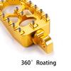 Hopider CNC Breite Fußrasten 360° Drehung MX Chopper Bobber Stil Harley Dyna Sportster Fat Boy Iron 883, Gold