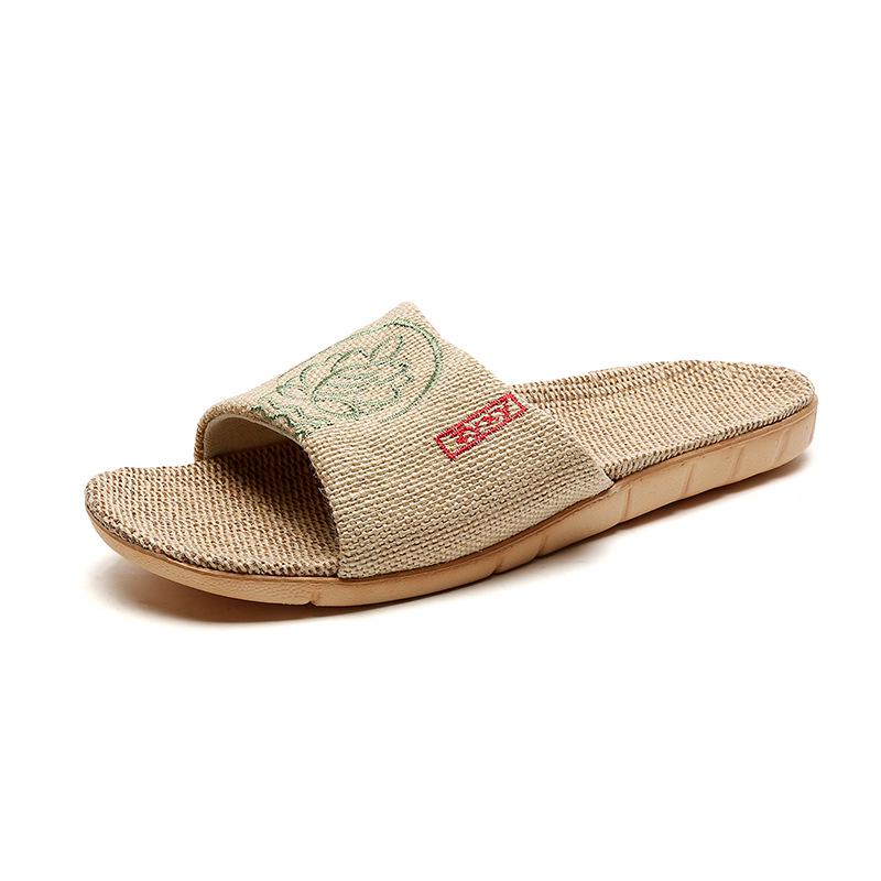 Summer Linen Embroidered Non-Slip Slippers for Men & Women