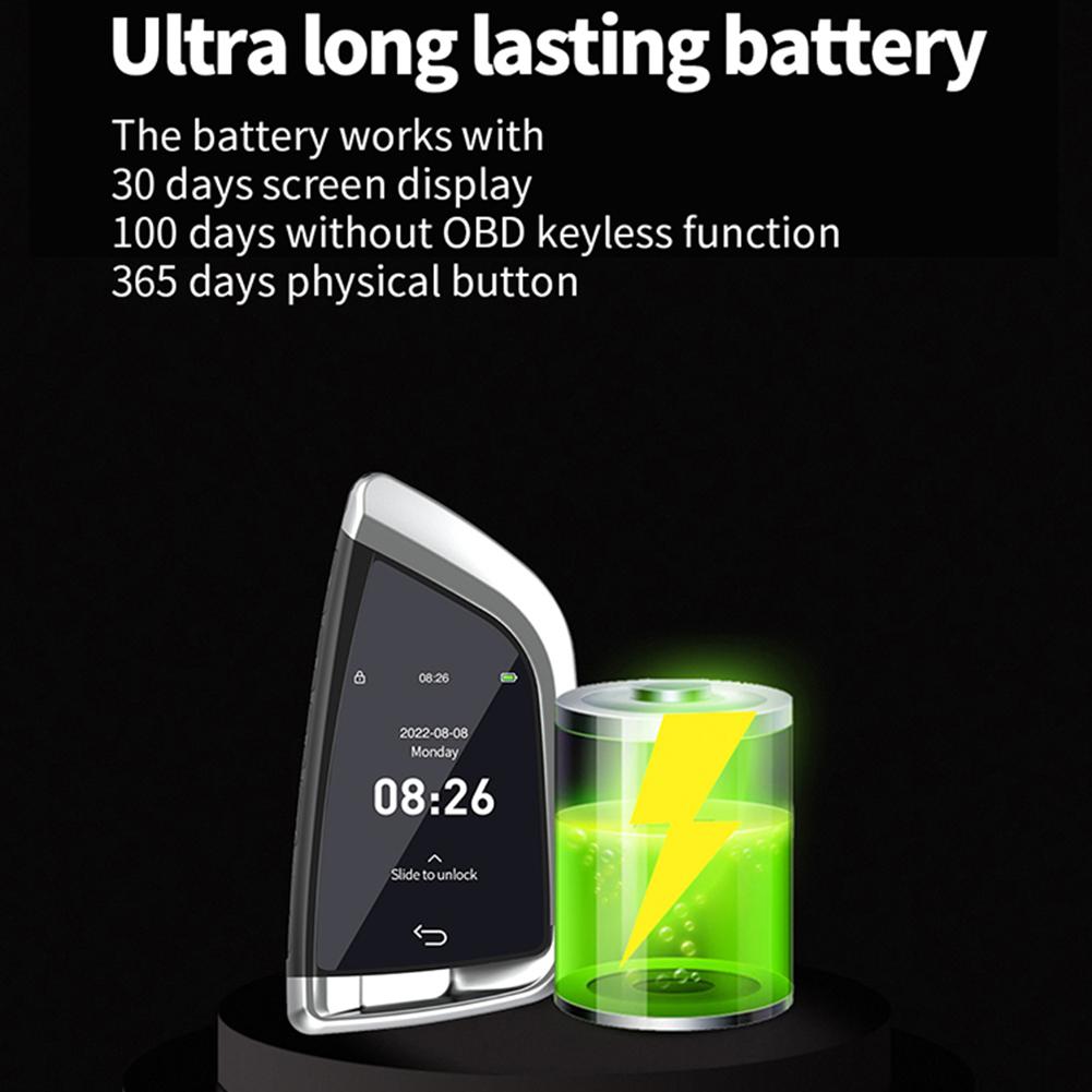 CF568 Modified Remote Smart Key LCD Screen Keyless Entry Remote Control Car Key with On-BD for Start and Stop Engine Button Cars