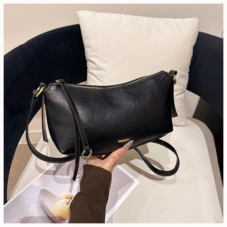 Ретро подмышечная сумка женская универсальная сумка-мессенджер чёрный