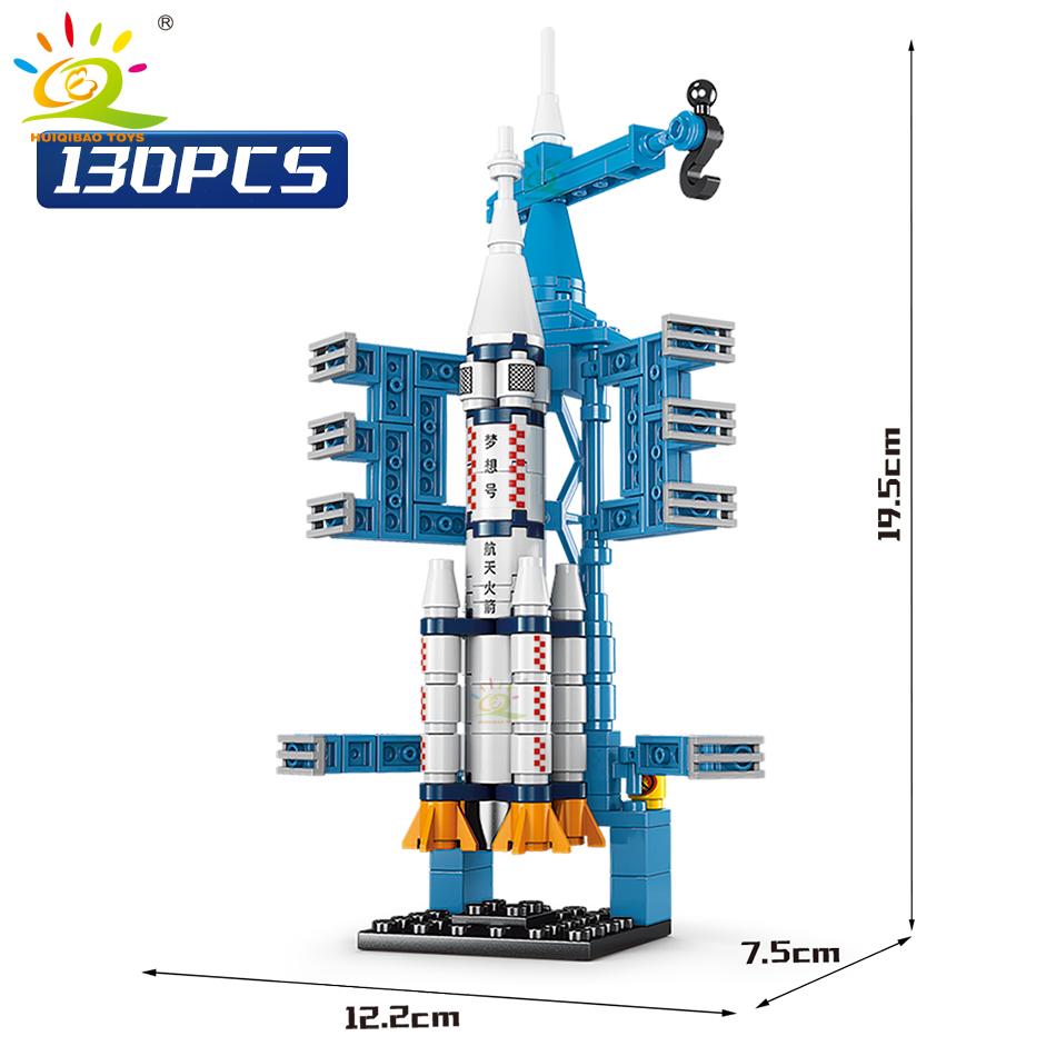 Non-Toxic Mini Space Aviation Manned Rocket Model Building Blocks City Aerospace Bricks Children Construction Toys For Kids