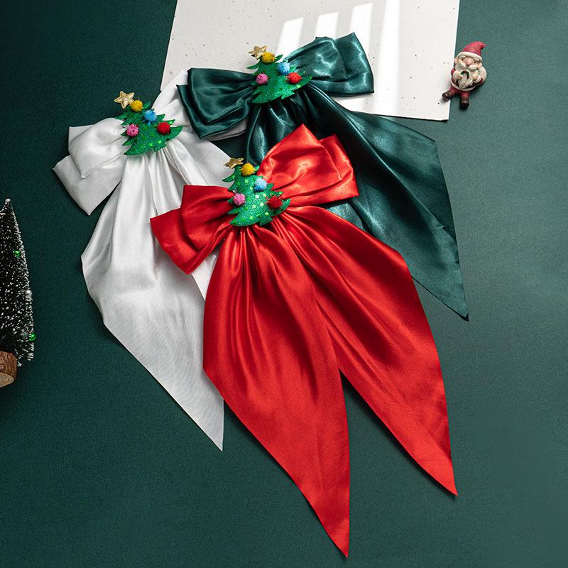 Christmas Big Bow Hair Clip Red Clip Headband Hair Rope Women's Hair Clip Back of Head Black Hair Accessory