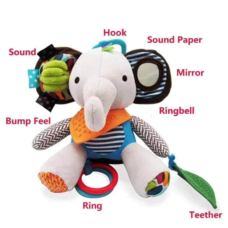 Baby Toys Plush Stuffed Rattle Toys Stroller Hanging Animals Bed Mobile Infant for Baby Toys 0 6 Months Peluche Sensorial Baby