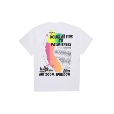 X Stussy Air Zoom Spiridon Douglas Firs To Palm Trees T-Shirt Weiß/Mehrfarbig Unisex Streetwear CU9256-100