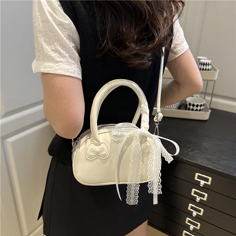 New Trendy Fashion Small Square Bag Versatile Messenger Bowling Bag Portable Red Bag Female