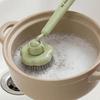 Cleaning Brush Long Handle Oil-Proof 360-Degree Rotatable Head Pot Brush with PET High-Density Bristles Strong Stain Removal Cleaning Scrubber