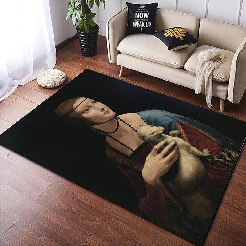 Famous Paintings Art Printed Large Area Rug Soft Carpet Home Decoration Mats Dropshipping Rugs and Carpets for Home Living Room