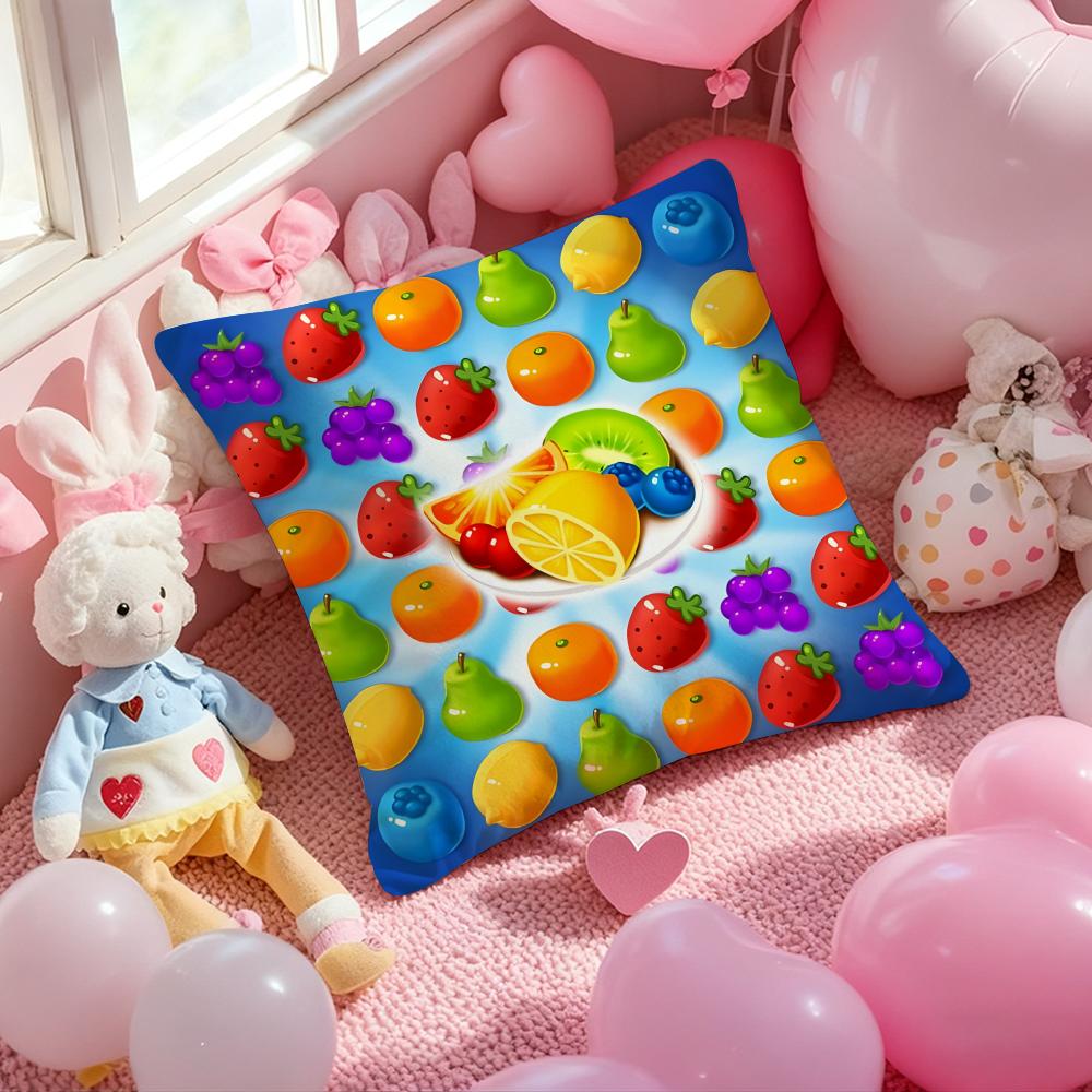 Games C-Candy Crush Sagaes Cushion Cover Pattern Printed Pillowcase for Living Room Sofa Cushion Cover & Bedroom Decor