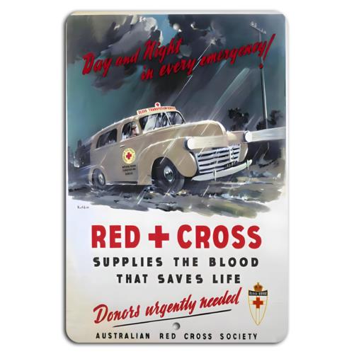 

Red Cross Blood Donations Save LivesUrgent Call for DonorsAluminumtin sign 20x30cm（7.8x11.8inch）