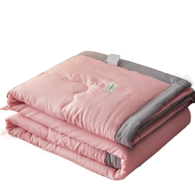 Juego de colcha de algodón lavado de verano - Juego de colcha refrescante de verano lavable a máquina - Juego de cuatro piezas para funda de colcha de aire acondicionado