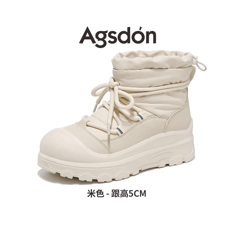 Snow boots new winter velvet thickened outdoor platform cotton shoes casual medium boots 35 10740₽