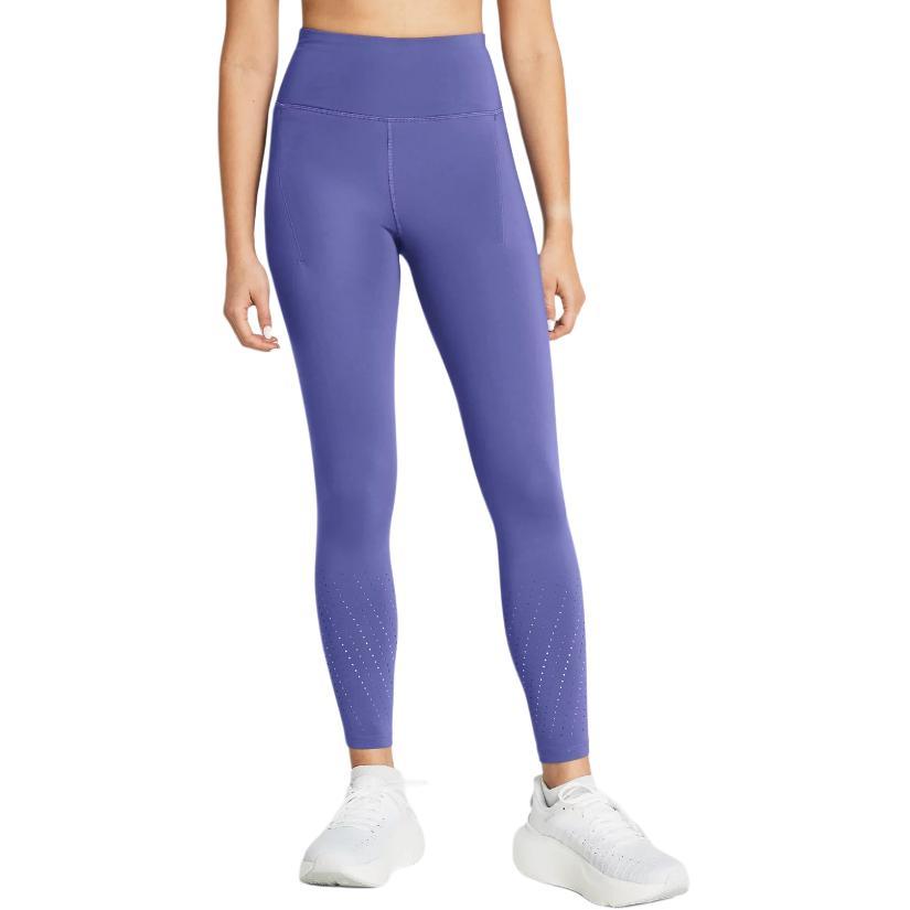 Under Armour Solid Color Reflective Slim Fit Drawstring High Waist Nine-Point Sports Pants Women pants Carbon-Blue 1383367-561