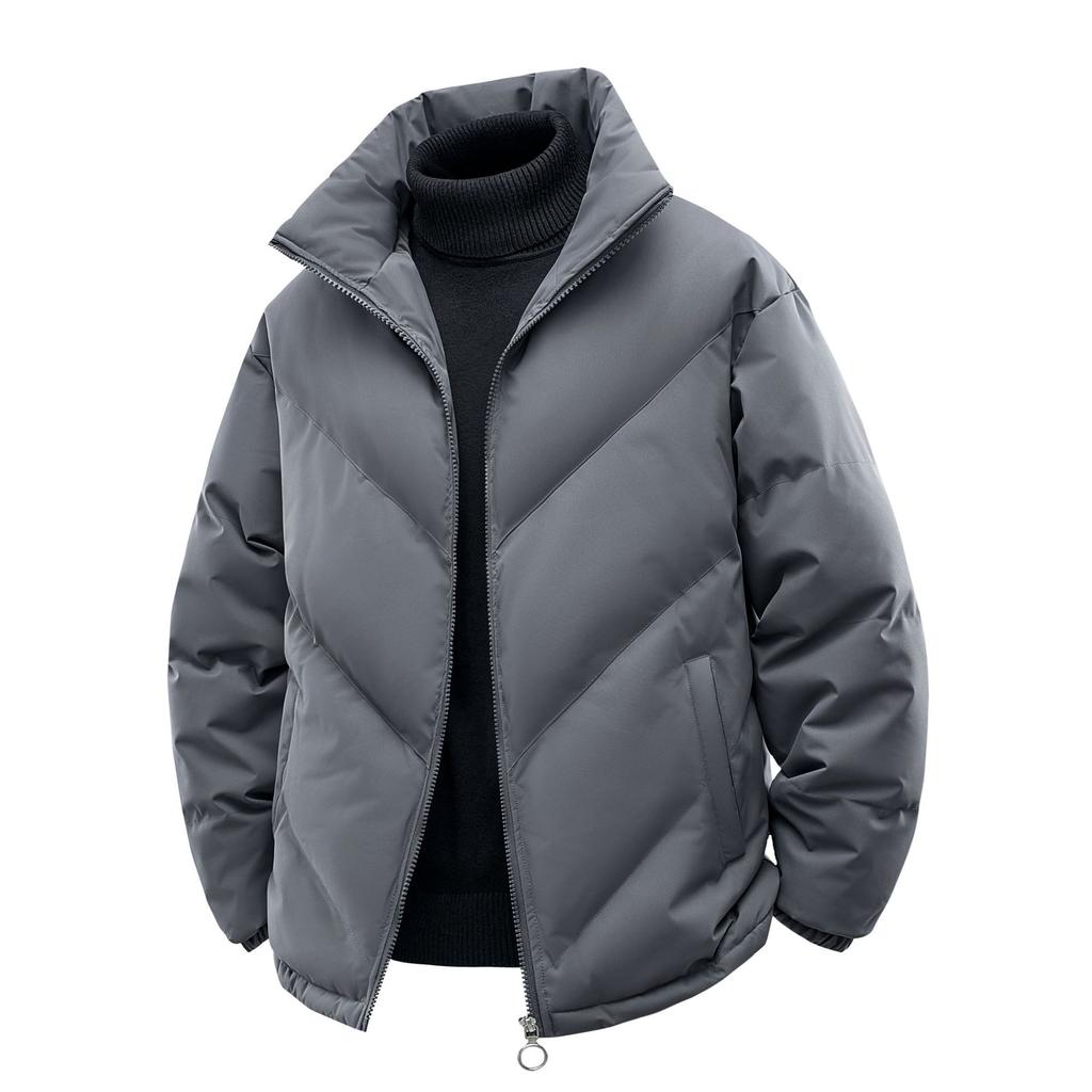 Winter cotton-padded clothes are the same for men and women, thickened stand-up collar, loose fashion and versatile casual cotton-padded jacket.