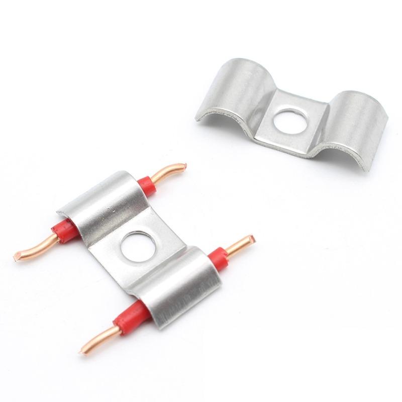 

10pcs M-Type Stainless steel Double pipe Clamp Instrument Line/Wire/Tubing/Gas pipe Cable Clamp Building Installation Fixed Clip M5-6