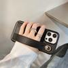 For iPhone 14 Pro Case with Card Slot Wristband Kickstand PU Leather+PET Phone Cover