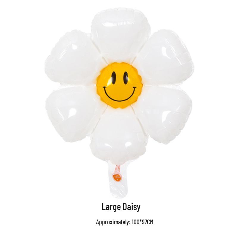 Large Smiley Face Sunflower Balloon for Children's Day Table Decoration