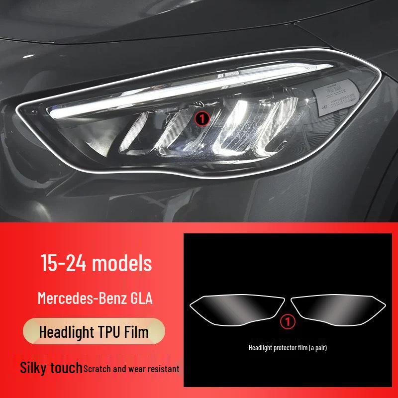 Compatible Interior Films for 25 Mercedes-Benz GLA/GLB Models: Navigation Screen, Gear Shift, and AC Stickers in HD TPU.