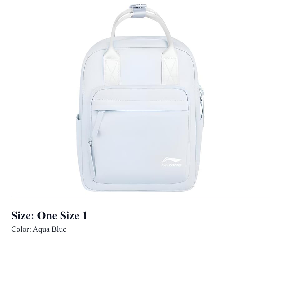 Li Ning Polyester Backpack Regular Unisex Aqua Blue YBSU182-4